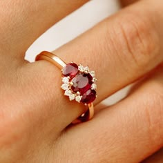 Ruby Ring Designs, Ruby Engagement Ring Vintage, Gold Rings Fashion, Cluster Engagement Ring, Ruby Engagement Ring, Dream Engagement Rings, Local Jewelry, Citrine Ring, Ruby Jewelry