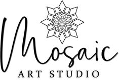 the logo for mosaic art studio, which is located in front of a white background