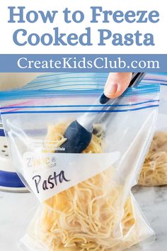 how to freeze cooked pasta in a bag