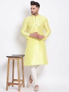 "Product Features: Top Color: All Top Fabric: Banarasi silk  Work: Solid Style: Regular Kurta Fit: Regular Fit Sleeve Type: Full Sleeve Length: Long Kurta Collar: Mandarin Package Details: 1 Long Kurta Occasion: Casual Material Care Description: Machine wash Disclaimer: There will be slight difference in digital to actual image Man Kurta Pajama Set, Kurta Pajama For Man, Man Outfit, Man Salwar Kameez set, Eid Kurta Pajama Set, Pathani suit,White Colour Pathani Suit material l :silk Color : show Eid Kurta, Pathani Suit, Men Attire, Kurta Top, Kurta For Men, Man Outfit, Long Kurta, Suit White, Party Attire