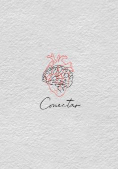 a drawing of a heart with the word conctar written on it's side