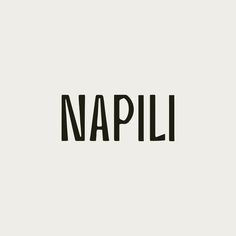 the word napli is written in black on a white background