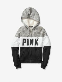 ~ VICTORIA'S SECRET ~ ~ PINK ~ Slouchy Colorblock Sherpa Lined Hood Perfect Full-Zip Hoodie Limited Edition LAST ONE IN STOCK! SOLD OUT!! Snuggle up to this incredibly cozy full-zip featuring a soft sherpa lined hood.  Designed to have a relaxed fit with slouchy dropped shoulders.  Match it with your favorite leggings! Must have sweat by Victoria's Secret PINK! Description: Super soft fleece Relaxed, slouchy fit Sherpa lined hood with adjustable drawstring Printed graphic details Kangaroo pocket Pink Outfits Victoria Secret, Pink Hoodie Victoria Secret, Victoria Secret Outfits, Cami Set, Causual Outfits, Pink Victoria Secret, Pink Outfits, Sherpa Lined