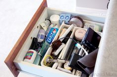 a drawer filled with lots of different items