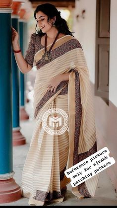 Kerala Traditional Ajrakh Patched  Stripes Saree with stitched Blouse or Blouse Material, Beautiful Kerala designs Length : Saree -  5.5 Mtr + 1 Mtr blouse material You  can order  Saree with Stitched Blouse or with Blouse Material  only (Non Stitched).  If you want separate blouse material , please mention . If stitched blouse need, we will provide you measurement chart at the time of placing the order. As per the measurement given by the  buyer, we will stitch the blouse with separate lining m Anarkali Blouse Piece With Kalamkari Print For Eid, Eid Anarkali Blouse With Kalamkari Print, Anarkali Blouse Piece With Printed Border For Navratri, Navratri Anarkali Blouse Piece With Printed Border, Eid Kalamkari Print Anarkali Blouse Piece, Traditional Blouse Piece With Printed Border For Transitional Season, Transitional Blouse Piece For Puja With Printed Border, Fitted Traditional Wear With Printed Border, Transitional Blouse Piece With Printed Border For Puja