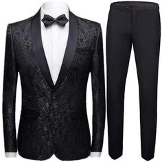 Men's 3-Piece Tuxedo Suit - Classic Wedding Party Attire - Tuxedo Suit - Guocali Terno Slim, Groom Wedding Dress, Mens Undershirts, Lapel Blazer, Coat Men, Tuxedo Wedding, Tuxedo Suit, Vest Coat, Wedding Suits Men