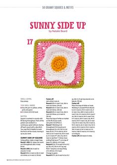 an advertisement for sunny side up crochet