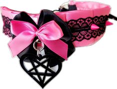 Adjustable Emo Choker For Cosplay, Gothic Adjustable Choker For Valentine's Day, Adjustable Gothic Choker For Valentine's Day, Pink Punk Choker As Gift, Pink Punk Choker As A Gift, Punk Style Pink Choker Gift, Pink Punk Choker For Gift, Emo Choker For Alternative Fashion, Adjustable Emo Choker For Alternative Fashion