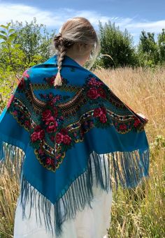 Ethnic Folk Wool Shawl Slavic  Floral Scarf Modern Chic Boho ukraine shops shawl Timeless Floral Design Gift for Her etno slavic shawl by EmbroideredCloth on Etsy Ukrainian Scarf, Big Scarf, Scarf Dress, Wool Shawl, Floral Scarf, Modern Chic, Wool Fabric, Shawls And Wraps, Boho Chic