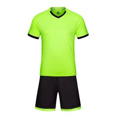 Item Type: Jerseys and Shorts Gender: Men Material: Polyester Collar: O-Neck Sleeve Length: Short Set Includes: 1 x Jersey 1 x Shorts Black Moisture-wicking Sports Set, Green Sports Sets With Short Sleeves, Green Short Sleeve Sports Sets, Sporty Black Short Sets, Training Suit, Diy Print, Kids Soccer, Team Uniforms, Soccer Training