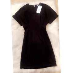 Casual Black Dress By Zara Perfect For Any Occasion! Just Accessorize! Brand New! Taking Offers! Fitted Black Short Sleeve Casual Dress, Casual Black Sheath Mini Dress, Black Sheath Mini Dress Casual, Black Fitted Short Sleeve Dress For Night Out, Black Short Sleeve Dress For Spring Workwear, Spring Black Short Sleeve Dress For Work, Lined Short Sleeve Dresses For Date Night, Short Sleeve Lined Dress For Date Night, Short Sleeve Lined Mini Dress For Work