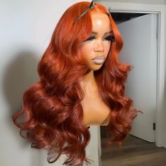 Product Details Brand Name Geeta Hair Hair Material 100% Human Hair From One Donor Model Length 26 Inch Hair Texture Body Wave Wig Hair Color Orange Ginger Wigs → Density 150%/180% /250% Wig Lengths 16-30 Inch Lace Front Human Hair Wig Lasting For One More Year Lace Size 13x4/4x4 Lace Available Lace Type HD Transparent Swiss Lace wig（🔥 Shop HD Lace wigs →） Hairline Lightly Pre-plucked Natural Hairline Wig Size Average Size (Head Circumference 21.5-22.5 Inch)ATTENTION:If you need a smaller or bi Lace Front Wigs Body Wave, Ginger Ombre, Wigs Body Wave, Hair Color Orange, Human Wigs, Glueless Wig, Colored Wigs, Body Wave Wig, Colored Hair