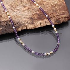 PRODUCT DETAIL : ITEM : AMETHYST, PEARL AND HEMATITE BEADED NECKLACE ITEM CODE : DGC4101 ITEM NAME :NECKLACE GEMSTONE : AMETHYST, PEARL AND HEMATITE BEADS SHAPE : SMOOTH ROUND AND RONDELLE LENGTH : 18 INCH APPROX BEADS SIZE: 3.5MM-4 MM Approx. WEIGHT : 40 Cts. APPROX CUSTOMIZATION/BULK ORDER : AVAILABLE PLEASE FEEL FREE TO CONTACT IF YOU REQUIRE ANY FURTHER INFORMATION. Amethyst Beads Necklace, Amethyst Beaded Necklace, Dainty Hand-strung Necklaces With Round Beads, Purple Beads Necklace, Purple Beaded Jewelry, Amethyst Jewelry Necklace, Beaded Necklace Purple, Purple Beaded Necklace, Amazonite Bead Bracelet