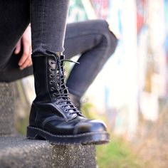 "Englander" Black 11 Eye Steel Toe Derby Boot | Solovair | Handmade in England – NPS Solovair US Steel Shoes, Steel Toe Shoes, Steel Toe Boots, Steel Toe Work Boots, Boots Uk, Goodyear Welt, Black Steel, Dr. Martens Boots, Work Boots