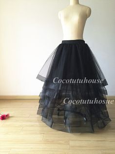 Black Maxi CupcakeTulle Skirt /Adult Women by CocoTutuhouse Crinoline Full Skirt For Costume Party, Full Crinoline Skirt For Costume Party, Costume Party Full Tulle Petticoat, Full Tulle Petticoat For Costume Party, Elegant Skirt With Attached Cancan For Costume Party, Cancan Petticoat Skirt For Costume Party, Cancan Petticoat For Costume Party, Tulle Crinoline Skirt For Costume Party, Crinoline Tulle Skirt For Costume Party