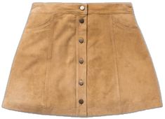 Fall Leather Skirt With Button Closure, Chic Brown Skirt With Button Closure, Chic Skirt With Snap Buttons For Fall, Chic Fall Skirt With Snap Buttons, Gored Skirt, The Lamb, Skirt Fashion, Suede Leather, Leather Skirt