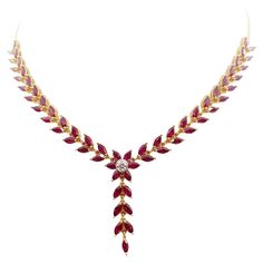 Ruby 10.91 carats with Diamond 0.23 carat Necklace set in 18 Karat Gold Settings Width: 3.9 cm Length: 39.9 cm Total Weight: 21.43 grams "We first opened doors in 1980 when it was then situated in the vicinity of the Victory Monument; a small and modest storefront with a couple of counters. From its humble beginnings to where it stands today, our company has proven its abilities as a jeweler. Since the beginning, we have been supplying fine quality pieces to dealers, wholesalers and customers wo Ruby Gold Necklace, Small Diamond Necklace, Ruby Diamond Necklace, Diamond Necklace Set, Ruby Necklace, Antique Diamond, Ruby Diamond, Gold Set, Diamond Gemstone