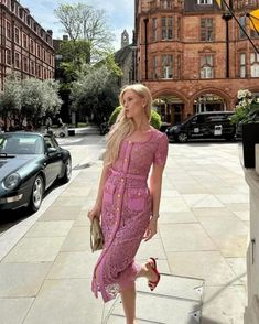 Discover the perfect luncheon outfits and dresses that blend elegance with style, perfect for any spring and summer event. Whether you're attending a business meeting, or a charity event, our curated collection of chic and classy outfits will ensure you stand out effortlessly. Explore versatile looks that transition seamlessly from work to more formal events, just like this pink Self Portrait dress with lace. Spring Lunch Outfits, Chic And Classy Outfits, Elegant Outfit Dress, Lunch Dresses, Lunch Outfit, Portrait Dress, Dressy Skirts, Self Portrait Dress, Event Dress