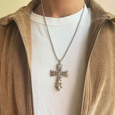 Y2k Grunge Silver Cross Pendant Necklace These Chains Are Unisex :)! Stainless Steel Chain Brand New Cross Jewelry Necklace, Y2k Grunge, Silver Cross Pendant, Mens Accessories Jewelry, Cross Jewelry, Cross Pendant Necklace, Silver Cross, Silver Man, Steel Chain