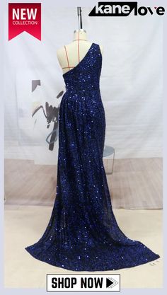 Summer Elegant Blue Sequins Cut Out One Shoulder Sleeveless Evening Dress Summer Elegant, Wholesale Dress, Women Wholesale, Dresses Evening, Cocktail Dresses, Evening Dress, Women Clothing, Hot Sale, Evening Dresses