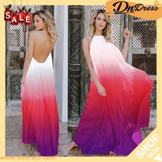 Sexy Chiffon Halter Backless Pleated Maxi Dress Sheer Sleeveless Chiffon Dress For Summer, Backless Chiffon Maxi Dress For Date Night, Summer Halter Neck Chiffon Dress For Beach, Backless Chiffon Maxi Dress For Night Out, Summer Beach Chiffon Dress With Halter Neck, Summer Flowy Backless Dress For Party, Summer Chiffon Dress For Date Night, Spring Chiffon Backless Dress, Multicolor Chiffon Party Dress