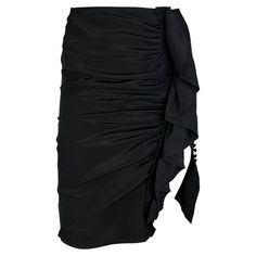 Early 2000s Yves Saint Laurent by Tom Ford Black Silk Ruffle Button Skirt For Sale at 1stDibs Y2k Skirt, Ford Black, Button Skirt, Ruffled Skirt, Rive Gauche, Early 2000s, Skirt Design, Ruffle Skirt, Skirts For Sale