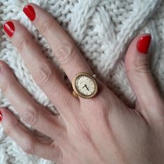 Watch Rings, Jewelry Mood Board, Vintage Wrist Watch, Watch Ring, Gold Plated Watch, Gold Girl, Jewelry Accessories Ideas, Ring Watch, Jewelry Lookbook