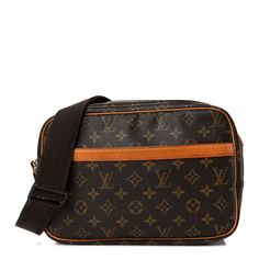 This is an authentic LOUIS VUITTON Monogram Reporter PM. This stunning shoulder bag is crafted of Louis Vuitton monogram coated canvas. The bag features an external patch pocket, vachetta cowhide leather trim, and an adjustable dark brown canvas shoulder strap. The brass wrap-around zippers each open to a natural coated canvas interior with a patch pocket. Designer Brown Shoulder Bag In Signature Coated Canvas, Luxury Signature Coated Canvas Shoulder Bag For Travel, Luxury Shoulder Bag With Adjustable Strap In Coated Canvas, Classic Brown Monogram Canvas Shoulder Bag, Business Monogram Canvas Crossbody Shoulder Bag, Formal Monogram Canvas Shoulder Bag With Leather Trim, Classic Shoulder Bag With Leather Trim And Monogram Canvas, Brown Leather Trim Bags In Signature Coated Canvas, Designer Bags With Leather Lining And Monogram Canvas