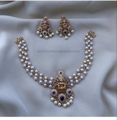 Pearl haaram set with ad stones setting very beautiful piece with adjustable dori and matching ad stone Comes with adjustable dori. Ask for original video before ordering WhatsApp - +91 9444681044 Temple Jewelry Bridal Necklace With Stones, Pearl Sets Jewellery Indian Gold, Matte Gold Necklace, Simple Necklace Designs, Wedding Jewelry Sets Bridal Jewellery, Indian Wedding Jewelry Sets, Choker Necklace Designs, Chapel Hill Nc, Pearl Necklace Designs