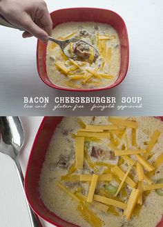 two pictures with different types of food in them and the same one has cheese on it