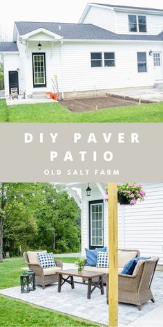 an old salt farm is transformed into a diy paver patio for outdoor seating