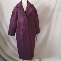 Purple Fleece Lined Beautiful Coat. Oversized Purple Outerwear For Fall, Cozy Purple Outerwear For Cold Weather, Ugg Coat, Casual Purple Long Sleeve Fleece Jacket, Quilted Fleece Jacket, Cozy Oversized Purple Outerwear, Ugg Jacket, Purple Fleece Long Sleeve Outerwear, Purple Long Sleeve Fur Coat With Faux Fur Trim