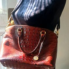 This Brahmin Handbag Is The Perfect Color For Any Season. Brahmin Handbags Maintain Their Gorgeous Glossy Finish & Intense Color Palette. This Bag Can Be Worn As A Crossbody, Shoulder Bag, Or In The Crook Of The Arm. 1 Cellphone Pocket On The Exterior Of The Bag (Back). Strap Extends To Almost 55 Inches! Feet On The Bottom. ***Dust Cover Included*** The Interior Of The Bag Has 3 Pockets And 2 Pen Loops. There Are Some Ink Pen Stains As This Item Is Pre-Loved. Exterior Is Pristine! Brahmin Bags, Brahmin Handbags, Ink Pen, Dust Cover, Intense Colors, Back Strap, Crossbody Shoulder Bag, Pen And Ink, Color Palette