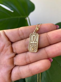 Step into the world of ancient Egypt with the Egyptian Ankh & Eye of Horus Necklace, a powerful symbol of life, protection, and divine insight. This pendant, available in 14K solid gold or 925 sterling silver, combines the iconic Ankh with the protective Eye of Horus, offering both style and meaning. Handcrafted with care, this piece embodies the mystery and beauty of ancient Egyptian culture. The pendant is available with customizable chain lengths of 16, 18, 20, and 22 inches, making it versatile for any occasion. Material: 14K Solid Gold / 925 Sterling Silver Pendant Size: Customizable (22mm) Chain Lengths: 16, 18, 20, 22 inches Handcrafted with precision Design: Ankh and Eye of Horus, symbols of life and protection Perfect for gifting or personal use This Egyptian Ankh & Eye of Horus N Eye Of Horus Necklace, Egyptian Culture, Egyptian Symbols, Protection Amulet, Eye Of Horus, Life Symbol, Symbolic Jewelry, Sterling Silver Pendants, Ideal Gift