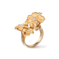 Carrera Y Carrera Jewelry - Emperatriz Maxi Ring | Manfredi Jewels Luxury Yellow Gold Flower Ring With Gemstone, Luxury Yellow Gold Flower Ring, Luxury Yellow Gold Flower Ring With Rose Cut Diamonds, Luxury Gold Flower Ring With Rose Cut Diamonds, Unique Yellow Gold Wedding Flower Ring, Unique Yellow Gold Flower Ring For Wedding, Carrera Y Carrera, Jewellery Design Sketches, Gemstone Art