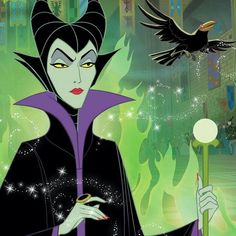 maleficent and raven from the animated disney movie