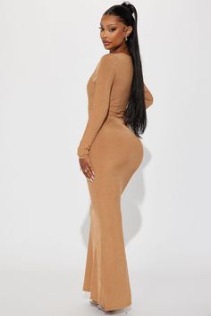 Available In Black, Burgundy, Camel, And Teal. Ribbed Maxi Dress Long Sleeve Scoop Neck Lined Stretch 88% Polyester 12% Spandex Imported | Claire Ribbed Maxi Dress in Camel size Small by Fashion Nova Brown Ribbed Long Sleeve Bodycon Dress, Brown Ribbed Bodycon Dress, Maxi Dress Long Sleeve, Ribbed Maxi Dress, Maxi Dress Long, Dress Long Sleeve, Radio Station, Long Sleeve Maxi Dress, Long Maxi Dress