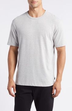 Lightweight and versatile, this burnout-inspired T-shirt made with cotton and viscose makes a great choice for layering and always looks great on its own. Crewneck Short sleeves 50% polyester, 38% cotton, 12% viscose Machine wash, tumble dry Imported Cotton Scoop Neck T-shirt For Layering, Cotton Scoop Neck Layering T-shirt, Heather Grey, Looks Great, Layering, Tee Shirts, Short Sleeves, Nordstrom, Crew Neck