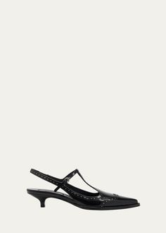 Get free shipping on Miu Miu Leather Wing-Tip Mary Jane Slingback Pumps at Bergdorf Goodman. Shop the latest luxury fashions from top designers. Slingback Pump, Kitten Heel, Leather Pumps, Sale Design, Miu Miu, Mary Janes, Kitten Heels, Tops Designs, In Italy