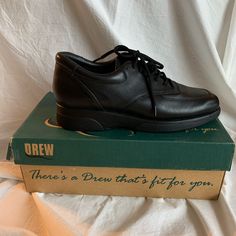 Drew Size 8 N Oxford Shoes Classic Black Lace-up Walking Shoes, Classic Black Sneakers For Work, Classic Synthetic Walking Shoes, Black Low-top Walking Shoes For Business, Classic Black Synthetic Lace-up Shoes, Classic Synthetic Walking Shoes With Round Toe, Low-top Leather Shoes For Work, Black Lace-up Walking Shoes With Removable Insole, Classic Walking Shoes With Round Toe