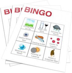 Jesus Miracles Bingo Childrens Ministry Games, Bible Bingo, Jesus Miracles, Childrens Ministry Lessons, Childrens Ministry Deals, Easter Bingo, Bingo Games For Kids, Childrens Ministry Curriculum, Sunday School Games