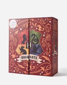 a harry potter book with hogwarts on it