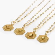 Ava Initial Medallion Necklace -  Gold Vermeil