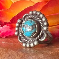 Turquoise Silver Ring Size 6 Vintage Some Wear On The Band See Photos Bohemian Blue Turquoise Ring Stamped 925, Nickel-free Blue Turquoise Ring Bohemian Style, Adjustable Untreated Blue Turquoise Ring, Bohemian Untreated Blue Turquoise Ring, Bohemian Blue Turquoise Cabochon Ring, Southwestern Silver Turquoise Ring With Natural Stones, Blue Artisan Turquoise Ring Nickel Free, Vintage Blue Rings With Natural Stones, Vintage Blue Turquoise Ring With Natural Stones