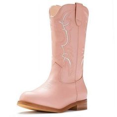 Western Cowboy Boots IUV boots not only visually elogates the proportion of the leges and it seens that the whole person will much taller. Size: 3 Little Kid.  Color: Pink.  Gender: unisex.  Age Group: kids. Western Martin Boots With Round Toe For Outdoor, Western Style Martin Boots With Round Toe For Outdoor, Western Style Mid-calf Boots With Round Toe, Casual Mid-calf Boots With Round Toe For Ranch, Spring Ranch Boots With Round Toe, Western Style Pink Mid-calf Boots For Winter, Casual Mid-calf Boots With Round Toe For Rodeo, Pink Western Style Mid-calf Boots For Winter, Pink Round Toe Boots For Ranch