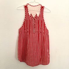 New Without Tags Never Worn Free People Fall/Summer Gingham Top Blouse Color Red Sz 4 Perfect New Condition No Flaws Extra Button Still Attached, Low Armhole, Racer Back Style Adjustable Strings On The Back, See Pictures For Details As They Are Part Of Description, Sorry I Don't Accept Returns So Please Make Sure It Will Fit, If You Have Questions Don't Hesitate I Will Gladly Answer Your Questions, Im Sizing Down My Closet So Will Be Listing More Free People Clothing, Thanks Spring Gingham Sleeveless Blouse, Spring Sleeveless Gingham Blouse, Sleeveless Gingham Blouse For Spring, Summer Gingham Blouse For Picnic, Summer Plaid Blouse For Picnic, Summer Sleeveless Gingham Top, Summer Plaid Blouse For Day Out, Summer Sleeveless Gingham Blouse, Sleeveless Gingham Tops For Summer