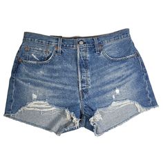 Levi's Women's Premium 501 Original High Rise Cutoff Denim Jean Shorts Size 33, New With Tags. Button Fly Closure 100% Cotton Fitted Through The Hip Denim Jean Shorts, Levis Women, Levi Shorts, Denim Jean, Cut Off, Jean Shorts, Denim Jeans, Levi's, High Rise