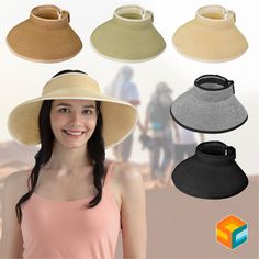 Elevate your sunny day essentials with the SUN CUBE Women's Sun Visor Hat, a chic blend of style and sun protection. This versatile accessory is perfect for beach outings, garden parties, or any outdoor activity where you need to shield yourself from the sun.

- Material: Premium paper straw
- Color: Black & White
- Size: Fits head circumferences 22-22.8 inches
- Gender: Female
- Features: Wide brim for optimal face and neck protection, UPF 50+ UV protection, ponytail hole, foldable design for e Sun Hat With Uv Protection For Beach Season, Beachy Sun Hat With Uv Protection, Packable Visor Sun Hat For Summer, Packable Summer Sun Hat, One Size Fits Most, Packable Summer Sun Hat One Size Fits Most, Uv Protection Sun Hat For Warm Weather Sunbathing, Uv Protection Sun Hat For Sunbathing In Warm Weather, Uv Protection Sun Hat For Vacation, Casual Sun Hat With Uv Protection For Sunbathing