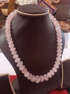 20'' 629 Natural Rose Quartz Carving Pumpkin 12-17 Beads Gemstone Necklace Stone - Rose Quartz 1. Weight - 629 Carat, 20 INCH, Size - 12-17mm Shape :- Pumpkin Polish :- Handmade Purity :- 100% Natural Gemstone color - pink Rose Quartz is also the most powerful protector of the mineral kingdom, creating a shielding force throughout the aura and strengthening natural energies from within. It protects against the negativity and misfortunes of this world, and provides safe exploration into alternate Rose Quartz Beaded Necklaces With Faceted Beads, Beaded Rose Quartz Necklaces With Faceted Round Beads, Rose Quartz Gemstone Necklaces With Round Beads, Rose Quartz Gemstone Beads Necklace, Round Rose Quartz Gemstone Bead Necklaces, Round Rose Quartz Gemstone Beads Necklace, Rose Quartz Faceted Beads Necklace, Rose Quartz Beaded Necklaces With Natural Stones, Rose Quartz Beaded Necklace With Natural Stones