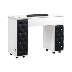 MAYAKOBA professional nail salon furniture. Color: White. Desk With Marble Top, Manicure Desk, Wood Makeup Organizer, Nail Salon Furniture, Colored Nail Tips, Nail Desk, Spa Furniture, Manicure Table, Salon Interior Design